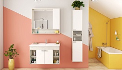 Акватон Тумба с раковиной Флай 100 дуб крафт/белый – фотография-5